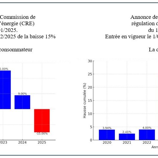 Comparatif tarif énergie avec et sans les taxes au 1/02/2025